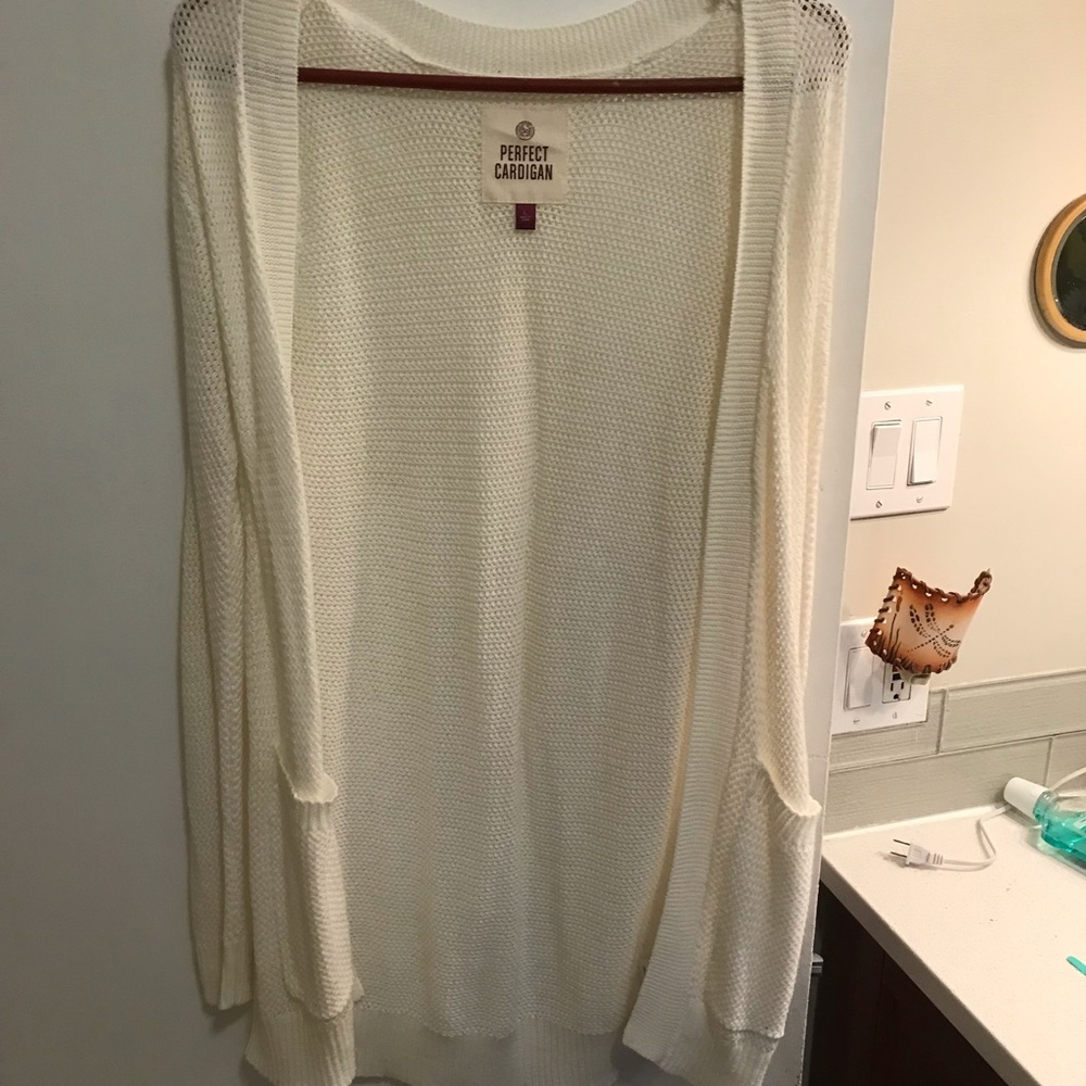 White cardigan